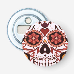 Floral Sugar Skull Day of the Dead Art Bottle Opener