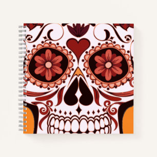 Floral Sugar Skull Day of the Dead Art Notebook