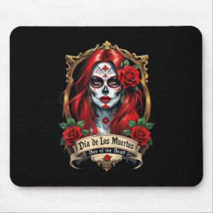 Floral Sugar Skull Day Of The Dead Dia De Muertos  Mouse Pad