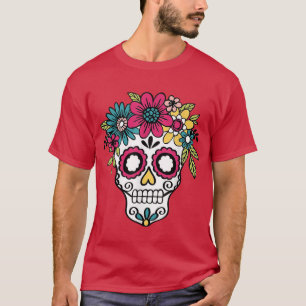 Floral Sugar Skull Day Of The Dead Women T-shirt22 T-Shirt