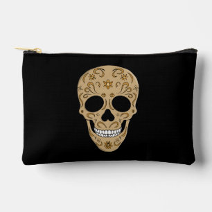 Floral Sugar Skull Dia de los Muertos Accessory Pouch