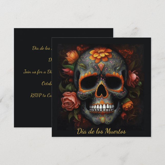 Floral Sugar Skull Dia de los Muertos Calavera (Front/Back)