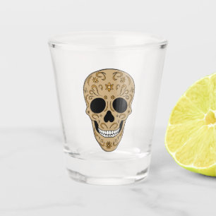 Floral Sugar Skull Dia de los Muertos Shot Glass