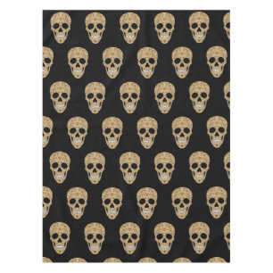 Floral Sugar Skull Dia de los Muertos Tablecloth