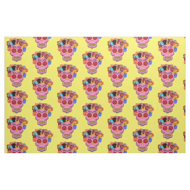 Floral Sugar Skull Fabric (Fat Quarter)