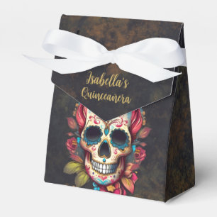 Floral Sugar Skull Quinceanera Birthday  Favour Box