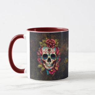 Floral Sugar Skull Sweet 16 Birthday Mug