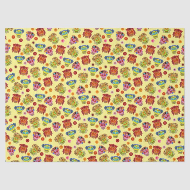 Floral Sugar Skull Tissue Paper (Front)