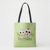 Floral Sugar Skulls Dia de Muertos | Tote Bag