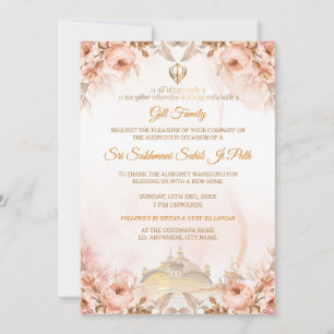 Floral Sukhmani Sahib Path Invitation