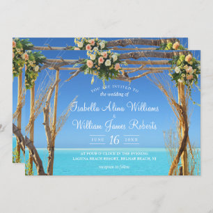 Floral Summer Beach Wedding Gate Invitation