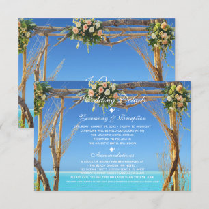 Floral Summer Beach Wedding Gate Reception Invitation