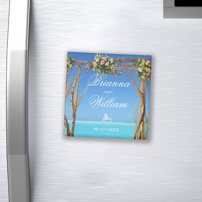 Floral Summer Beach Wedding Gate Save the Date Magnet (Creator Uploaded)