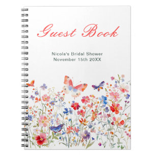 Floral Summer Butterfly Bridal Shower Guest Book