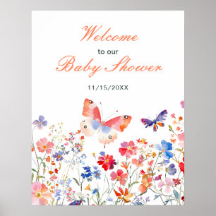 Floral Summer Butterfly Bridal Shower Poster