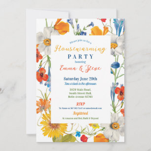 Floral Summer Colour Flowers Retirement Womens Invitation