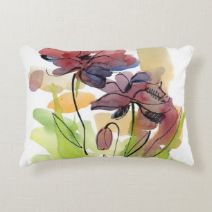 Floral summer design with hand-painted abstract 2 decorative cushion