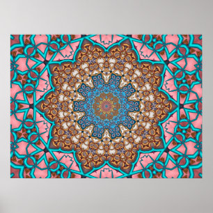 Floral Sun Mandala Poster