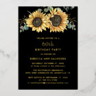 Floral Sunflower 60th Birthday Party Gold