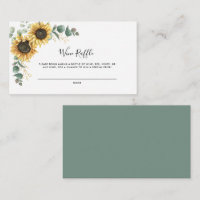 Floral Sunflower Bridal Shower Wine Raffle