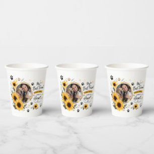 Floral Sunflower Custom Photo Pet Mum Paper Cups