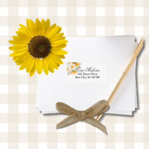 Floral Sunflower & Daisy-  Address Labels
