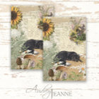 Floral Sunflower Daisy Fox Bird Ephemera Decoupage