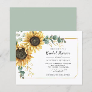 Floral Sunflower Eucalyptus Greenery Bridal Shower