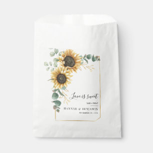 Floral Sunflower Eucalyptus Greenery Wedding Favour Bags