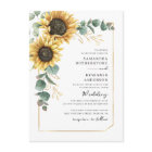 Floral Sunflower Eucalyptus QR Code Wedding