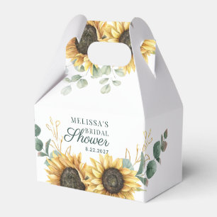 Floral Sunflower Eucalyptus Script Bridal Shower Favour Box