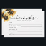Floral Sunflower Eucalyptus Wedding Advice Card<br><div class="desc">Create a modern Sunflower Floral and Eucalyptus wedding well wishes and advice card with this cute template featuring beautiful rustic floral bouquet with modern simple typography. TIP: Matching wedding suite cards like RSVP, wedding programs, banners, tapestry, gift tags, signs, and other wedding keepsakes and goodies are available in the collection...</div>