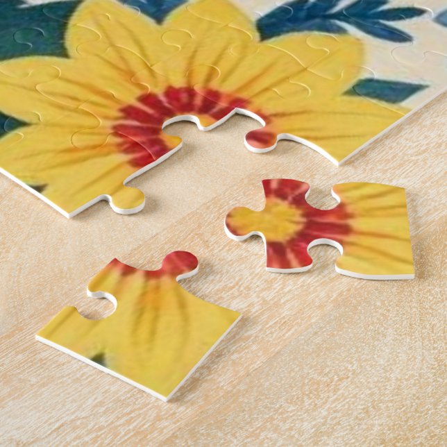 Floral Sunflower Folk Art Puzzle (Side)
