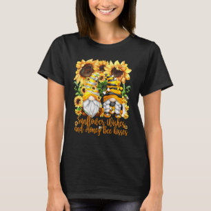 Floral Sunflower Gnome For Women With Cute Honey B T-Shirt