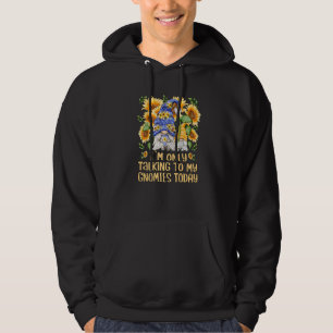 Floral Sunflower Gnome I´m Only Talking To My Gnom Hoodie
