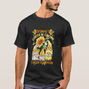 Floral Sunflower Gnomes Quote For Gardener Grampy T-Shirt