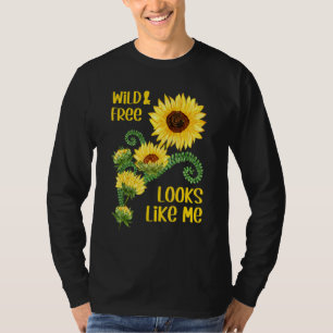 Floral Sunflower Graphic For Women Kids - Wild And T-Shirt