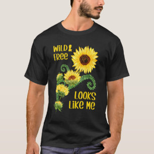 Floral Sunflower Graphic For Women Kids - Wild And T-Shirt