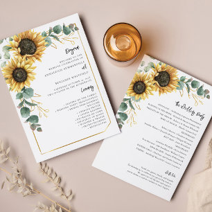 Floral Sunflower Greenery Wedding Program
