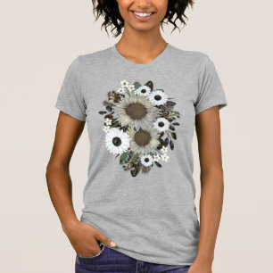 Floral Sunflower Grey T-Shirt