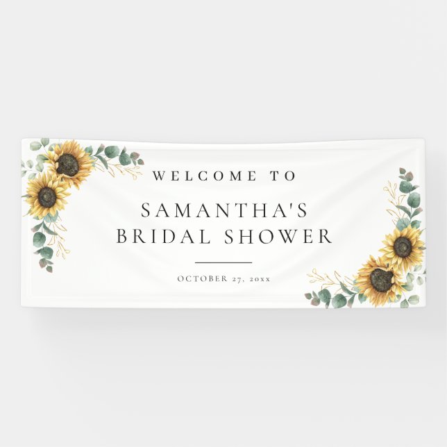 Floral Sunflower Love in Bloom Bridal Shower Banner (Horizontal)