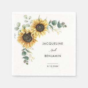 Floral Sunflower Wedding Napkin