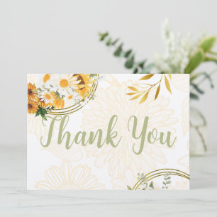 Floral - Sunflowers & Daisies Thank You Card