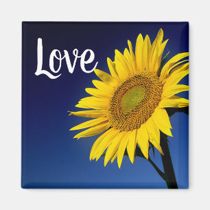 Floral Sunny Yellow Sunflower Love Flower Magnet