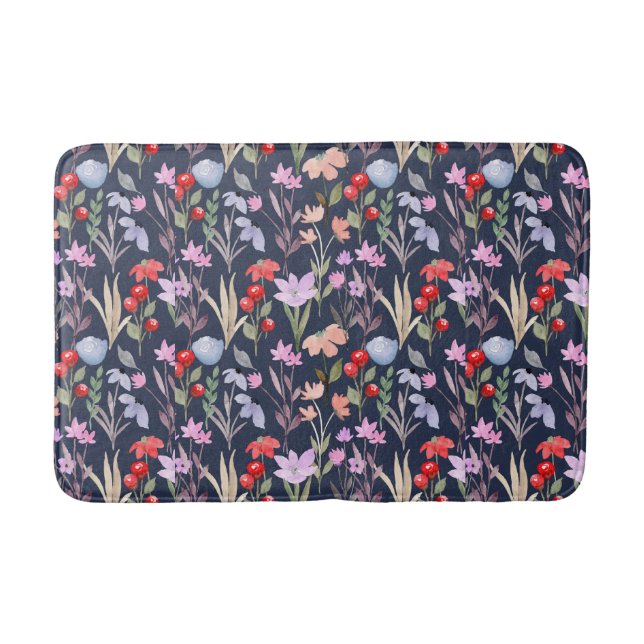 Floral Surface Pattern Fashion Botanical   Bath Mat (Front)