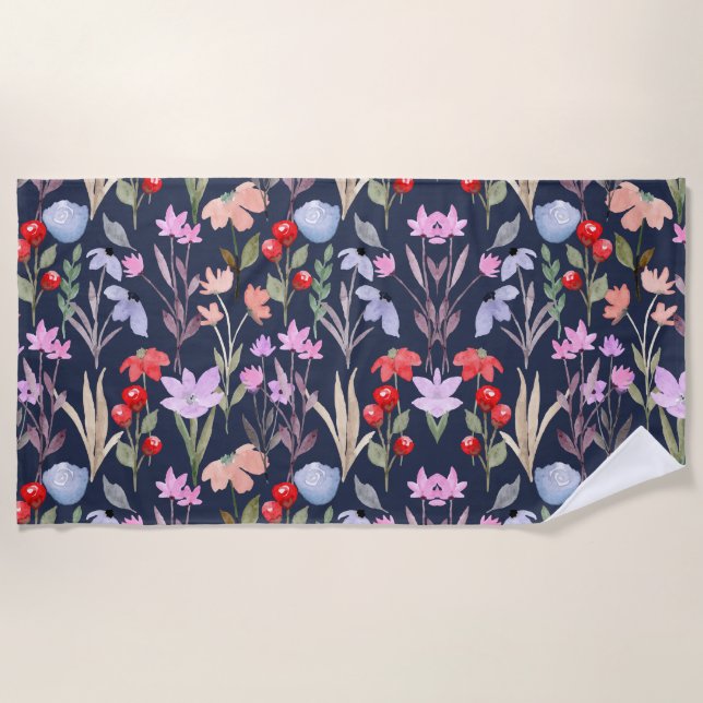 Floral Surface Pattern Fashion Botanical           Beach Towel (Front)