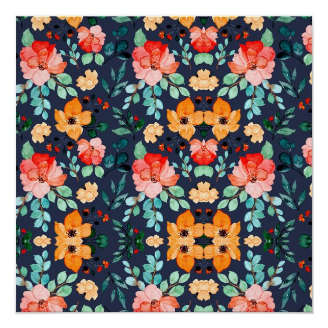 Floral Surface Pattern- Fashion Decorative Spring  Poster (Front)