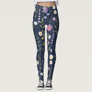 Floral Surface Pattern-Fashion Spring Flowers Leggings