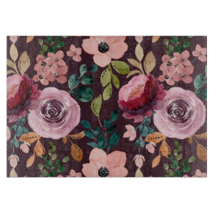 Floral Surface Pattern-Fashion Watercolor Colourfu Cutting Board