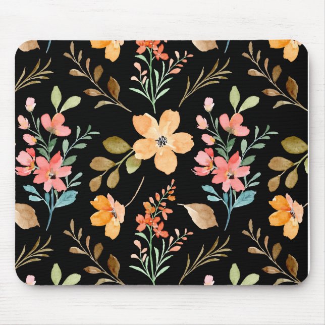 Floral Surface Pattern- Fashion Watercolor Spring  Mouse Pad (Front)